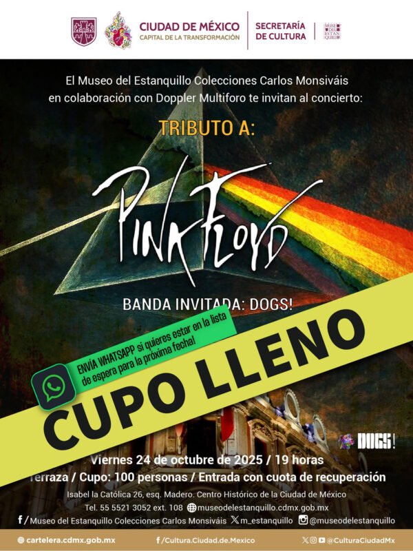 SOLD OUT TRIBUTO PINK FLOYD EN EL MUSEO DEL ESTANQUILLO CDMX